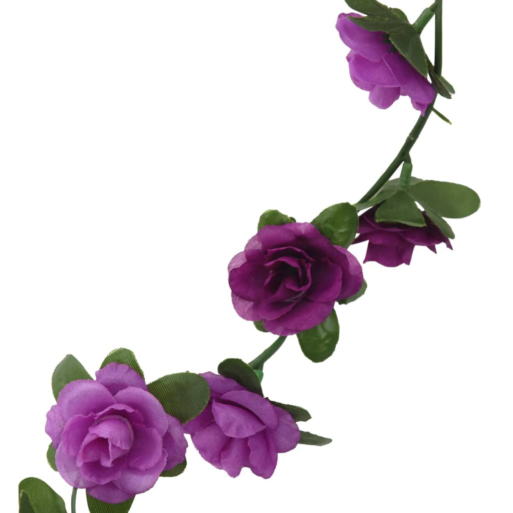 Guirnaldas de flores de navidad 6 uds morado claro 240 cm v7068 - Vetonek