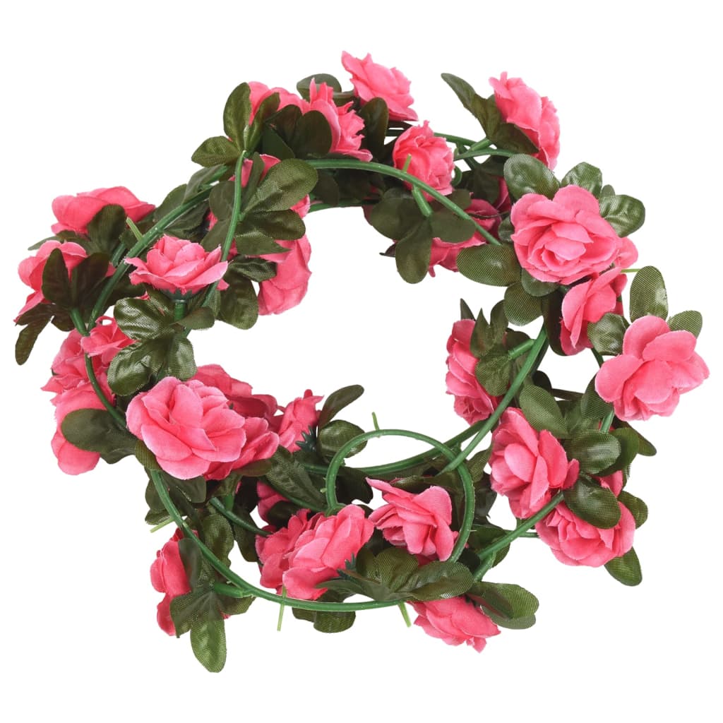 Vetonek Guirnaldas de flores de Navidad 6 uds rojo y rosa 240 cm