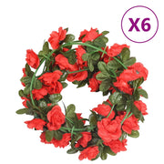Guirnaldas de flores de navidad 6 uds rojo 240 cm v7099 Vetonek