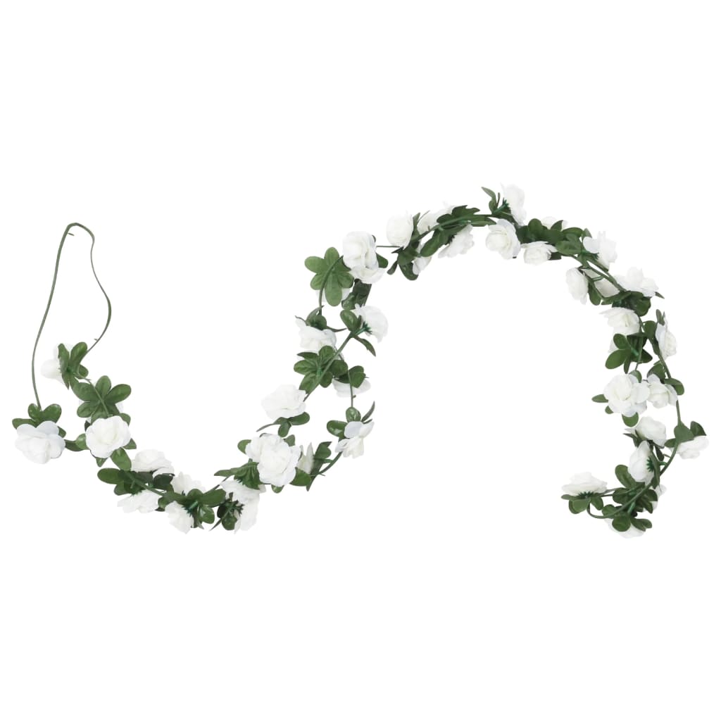 Guirnaldas de flores de Navidad 6 uds blanco 240 cm - Vetonek