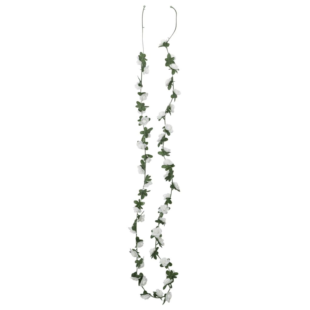 Guirnaldas de flores de Navidad 6 uds blanco 240 cm - Vetonek