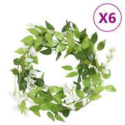 Guirnaldas de flores de navidad 6 uds blanco 200 cm v7112 Vetonek