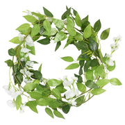 Vetonek Guirnaldas de flores de Navidad 6 uds blanco 200 cm