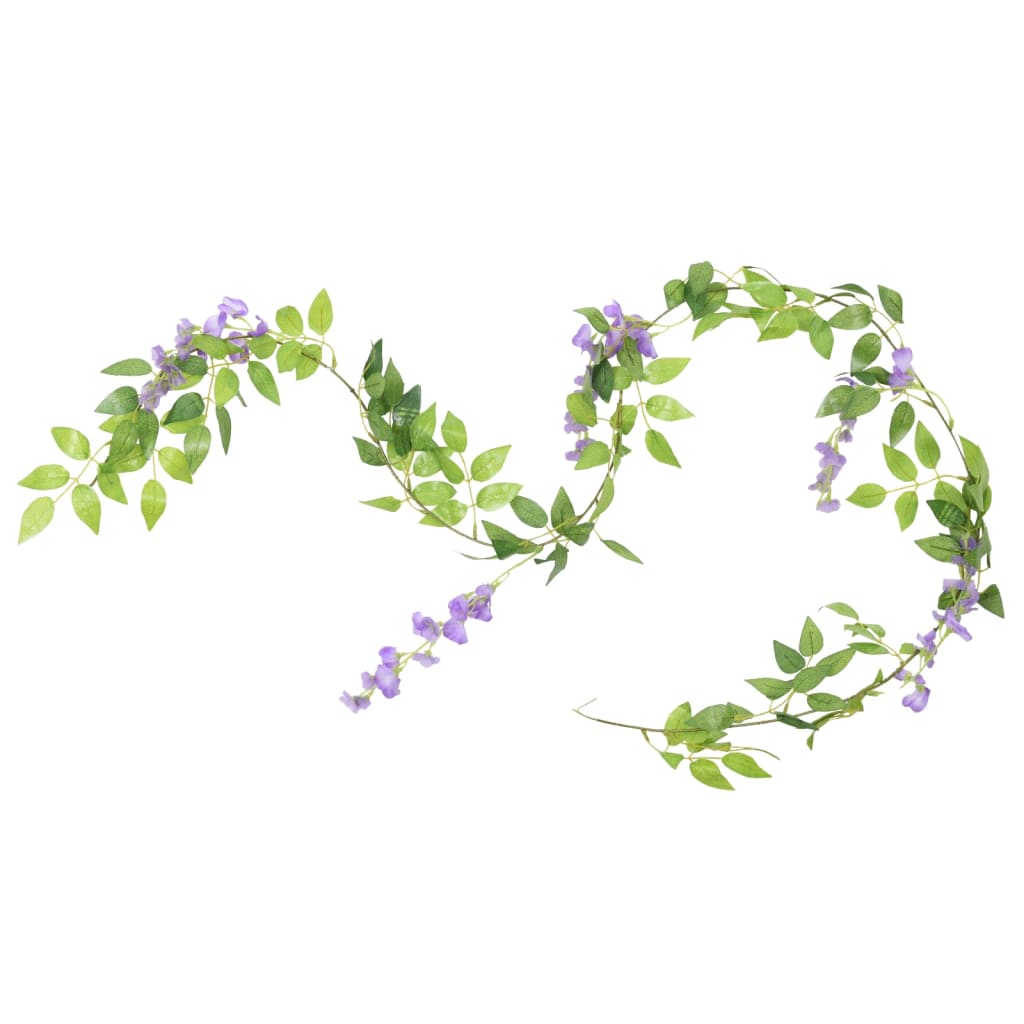 Guirnaldas de flores de Navidad 6 uds morado 200 cm - Vetonek