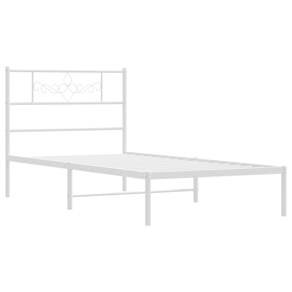 Estructura cama sin colchón con cabecero metal blanco 80x200 cm vidaXL