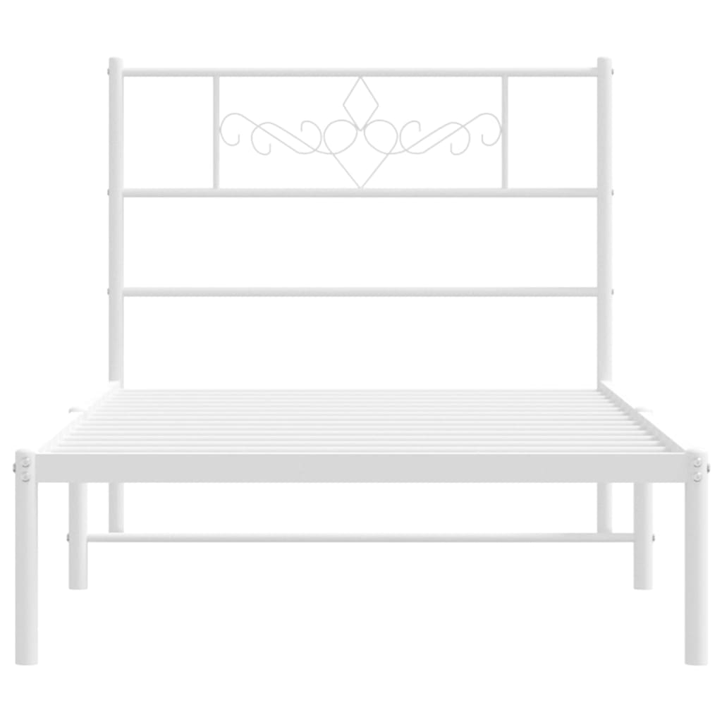 Estructura cama sin colchón con cabecero metal blanco 80x200 cm vidaXL