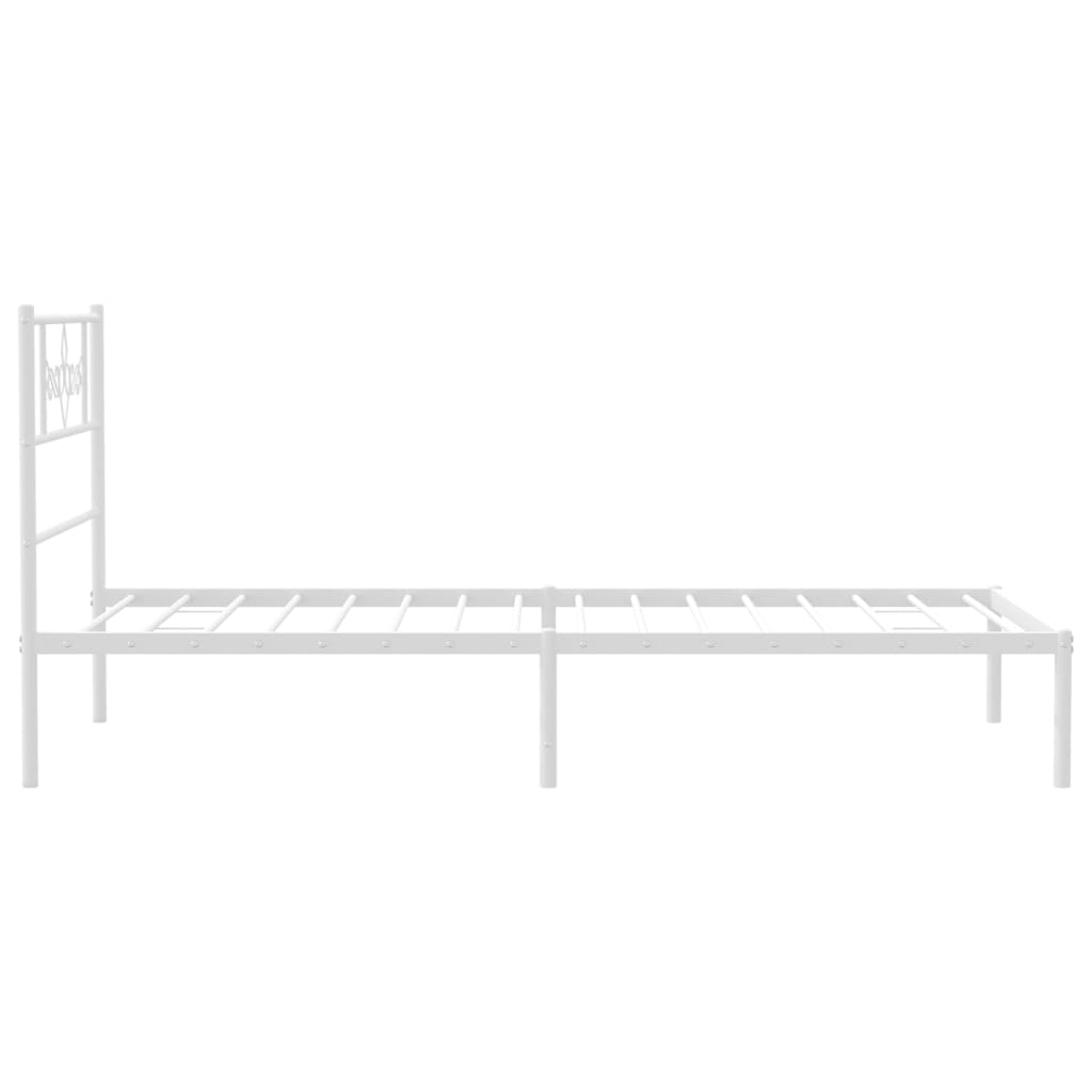 Estructura cama sin colchón con cabecero metal blanco 80x200 cm vidaXL