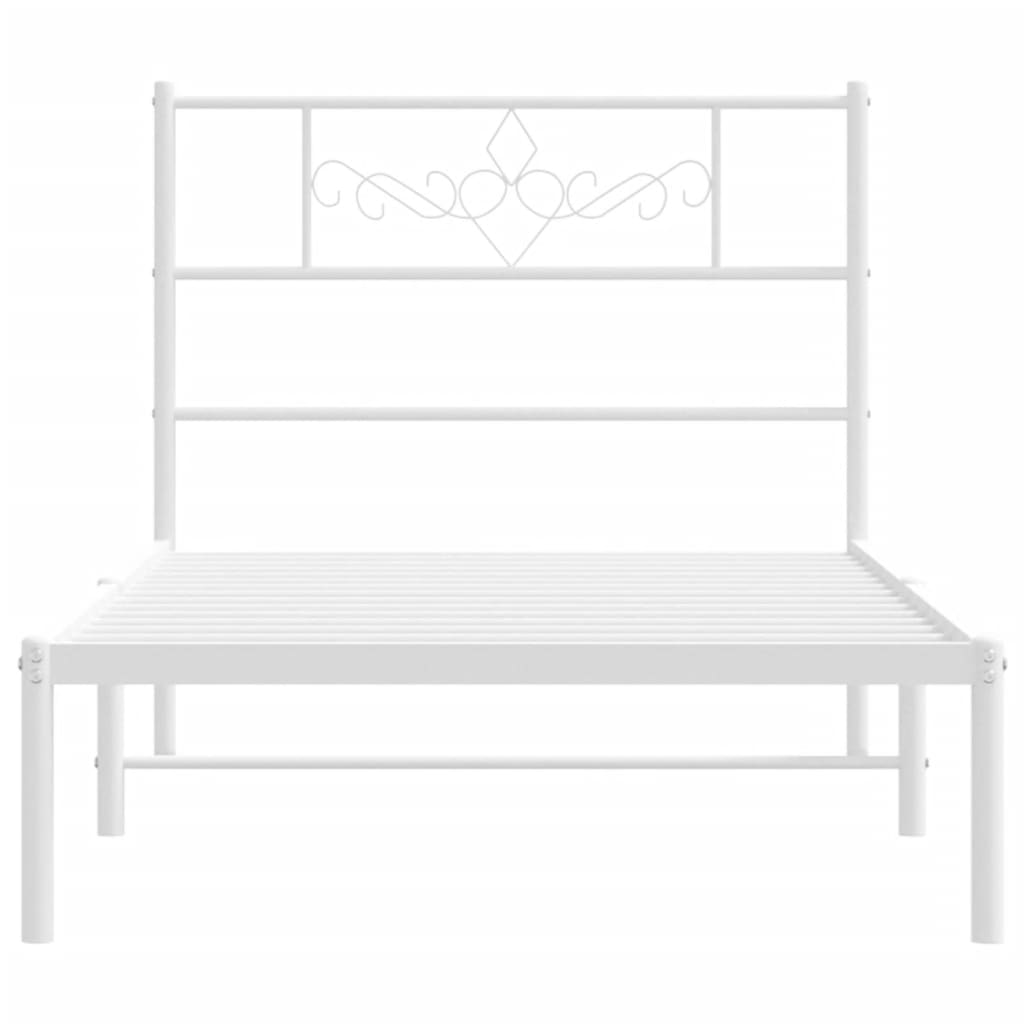 Estructura cama sin colchón con cabecero metal blanco 100x200cm vidaXL