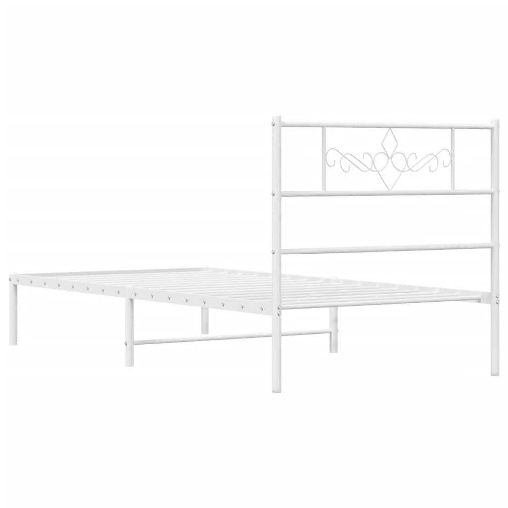 Estructura cama sin colchón con cabecero metal blanco 100x200cm vidaXL