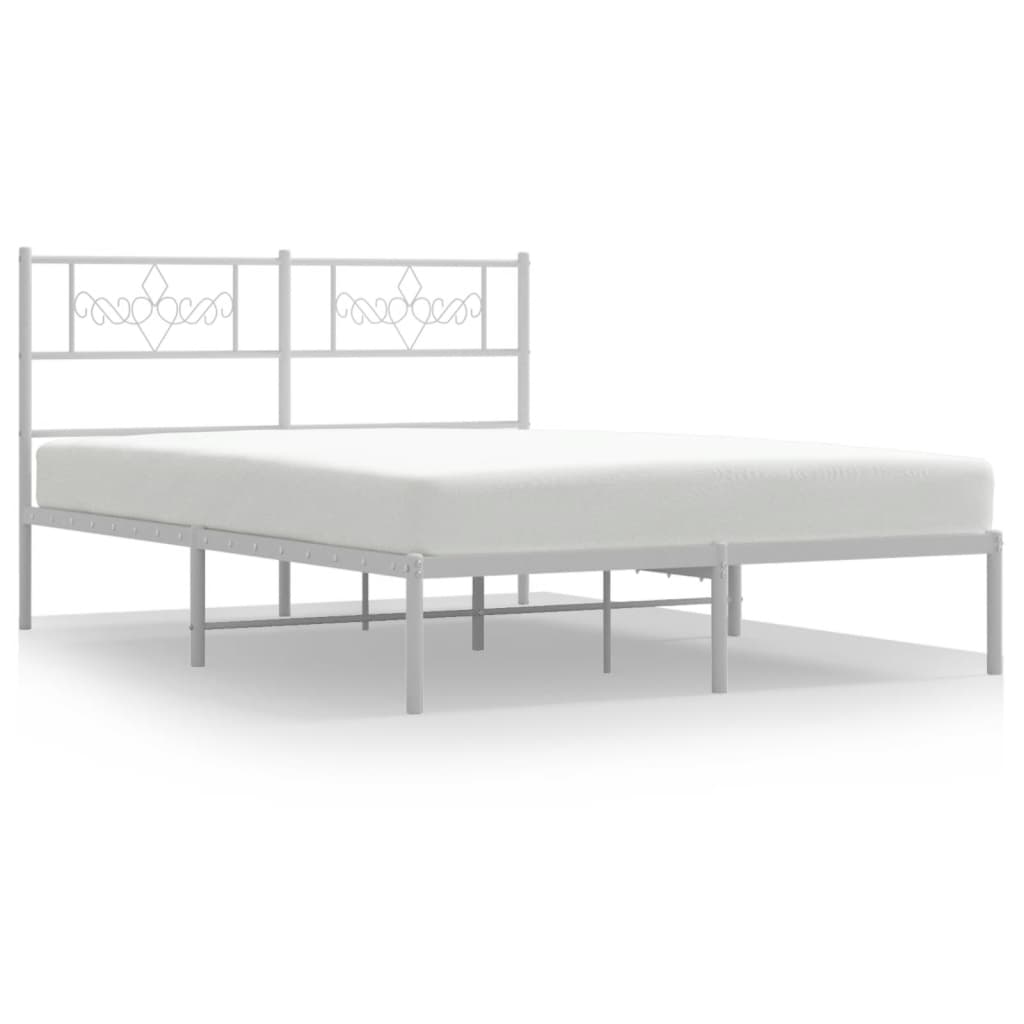 Estructura cama sin colchón con cabecero metal blanco 120x190cm vidaXL