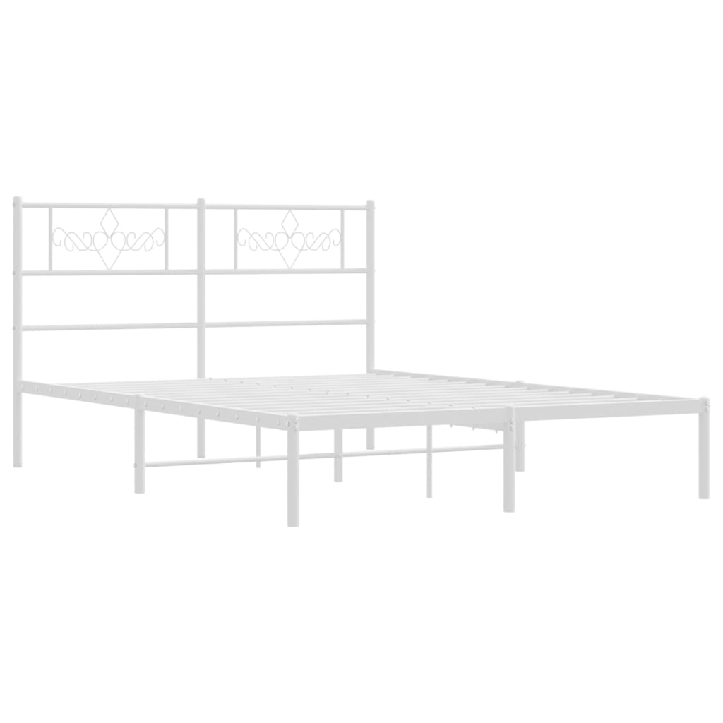 Estructura cama sin colchón con cabecero metal blanco 120x190cm vidaXL