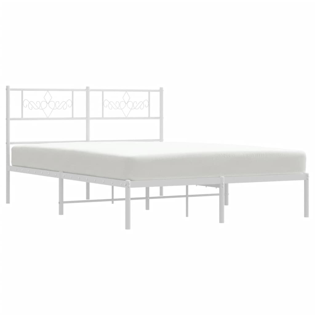 Estructura cama sin colchón con cabecero metal blanco 120x190cm vidaXL