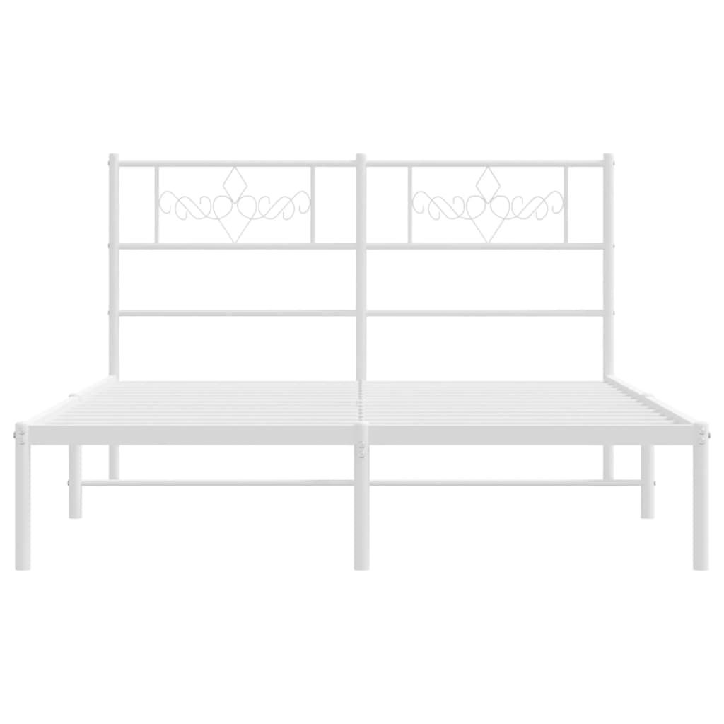 Estructura cama sin colchón con cabecero metal blanco 120x190cm vidaXL