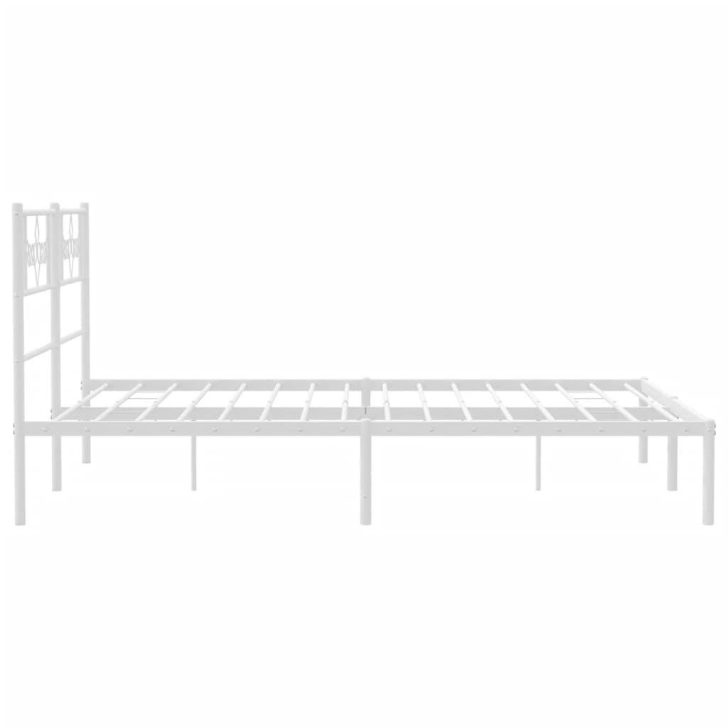 Estructura cama sin colchón con cabecero metal blanco 120x190cm vidaXL