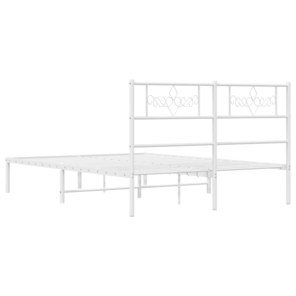 Estructura cama sin colchón con cabecero metal blanco 120x190cm vidaXL