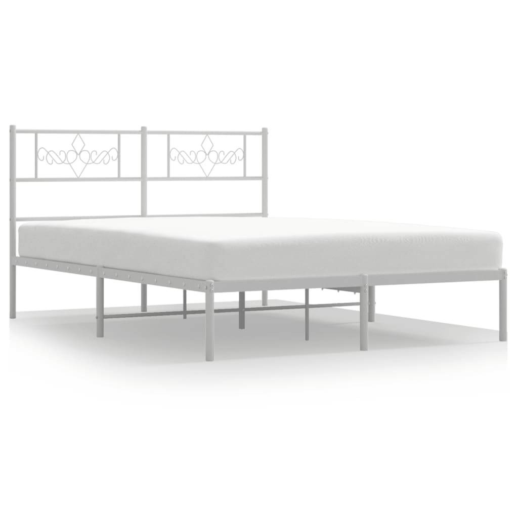 Estructura cama sin colchón con cabecero metal blanco 150x200cm vidaXL