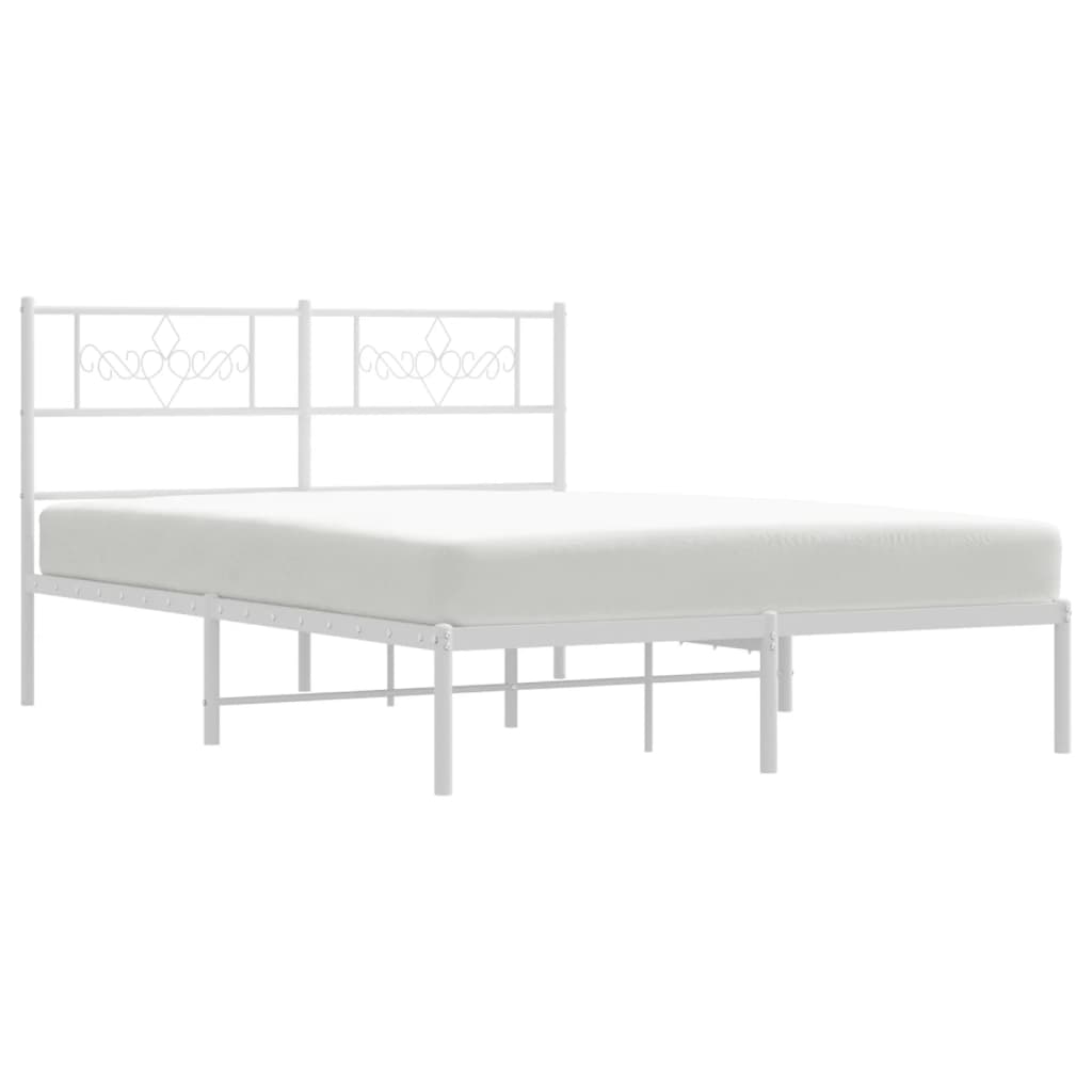 Estructura cama sin colchón con cabecero metal blanco 150x200cm vidaXL