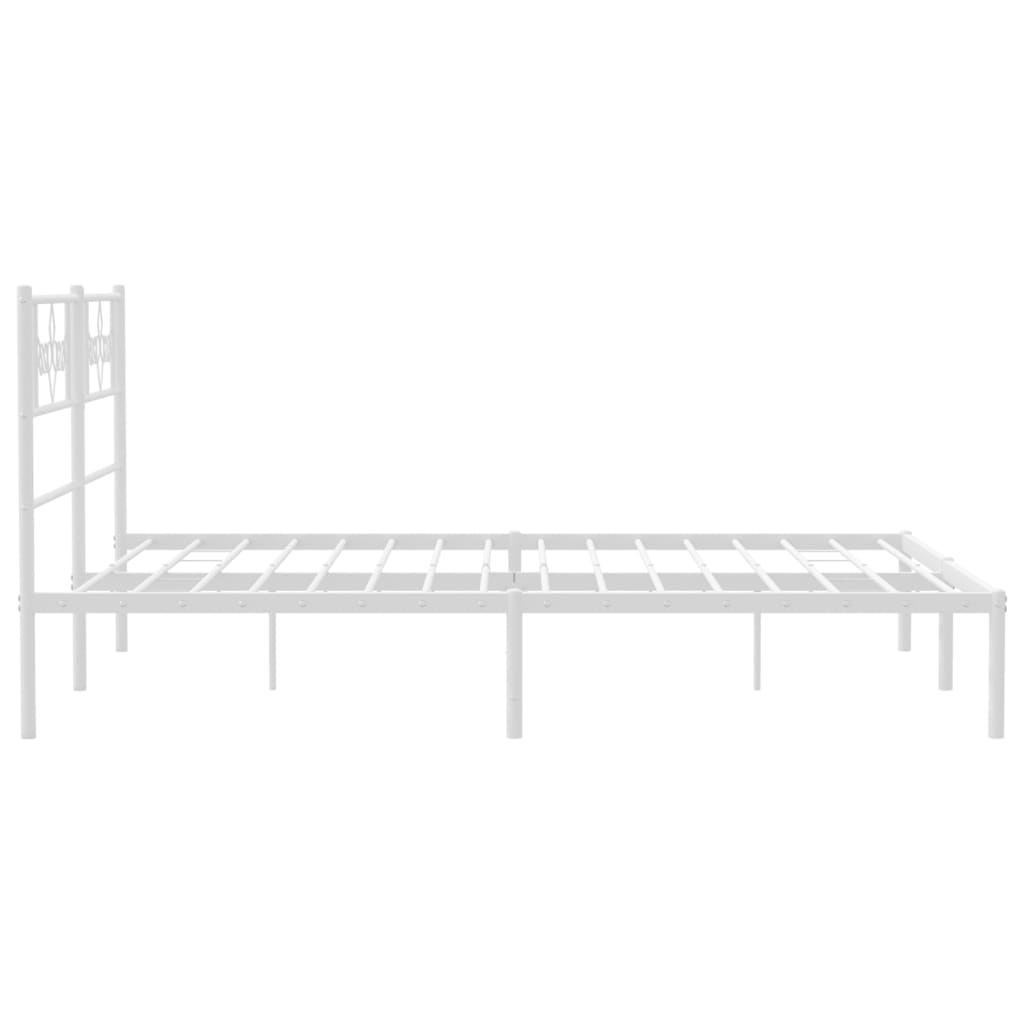 Estructura cama sin colchón con cabecero metal blanco 150x200cm vidaXL