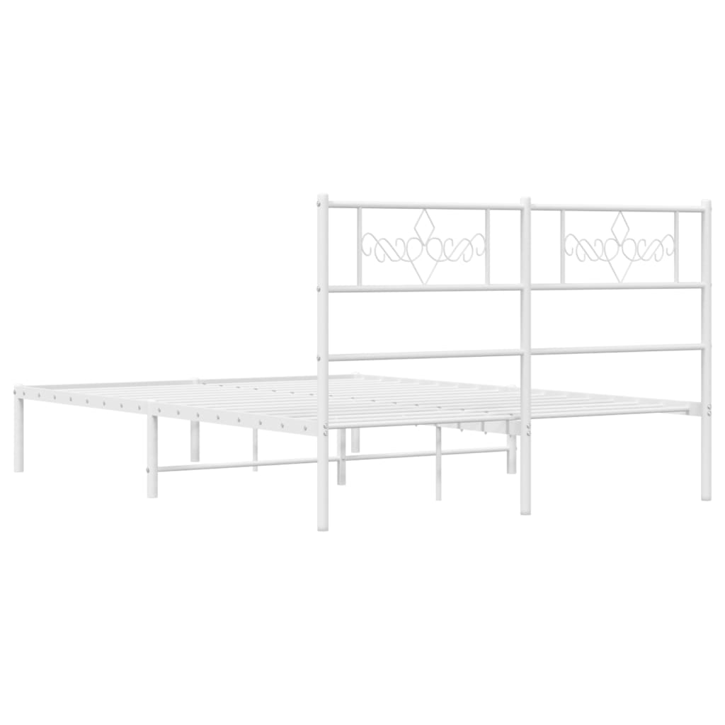 Estructura cama sin colchón con cabecero metal blanco 150x200cm vidaXL