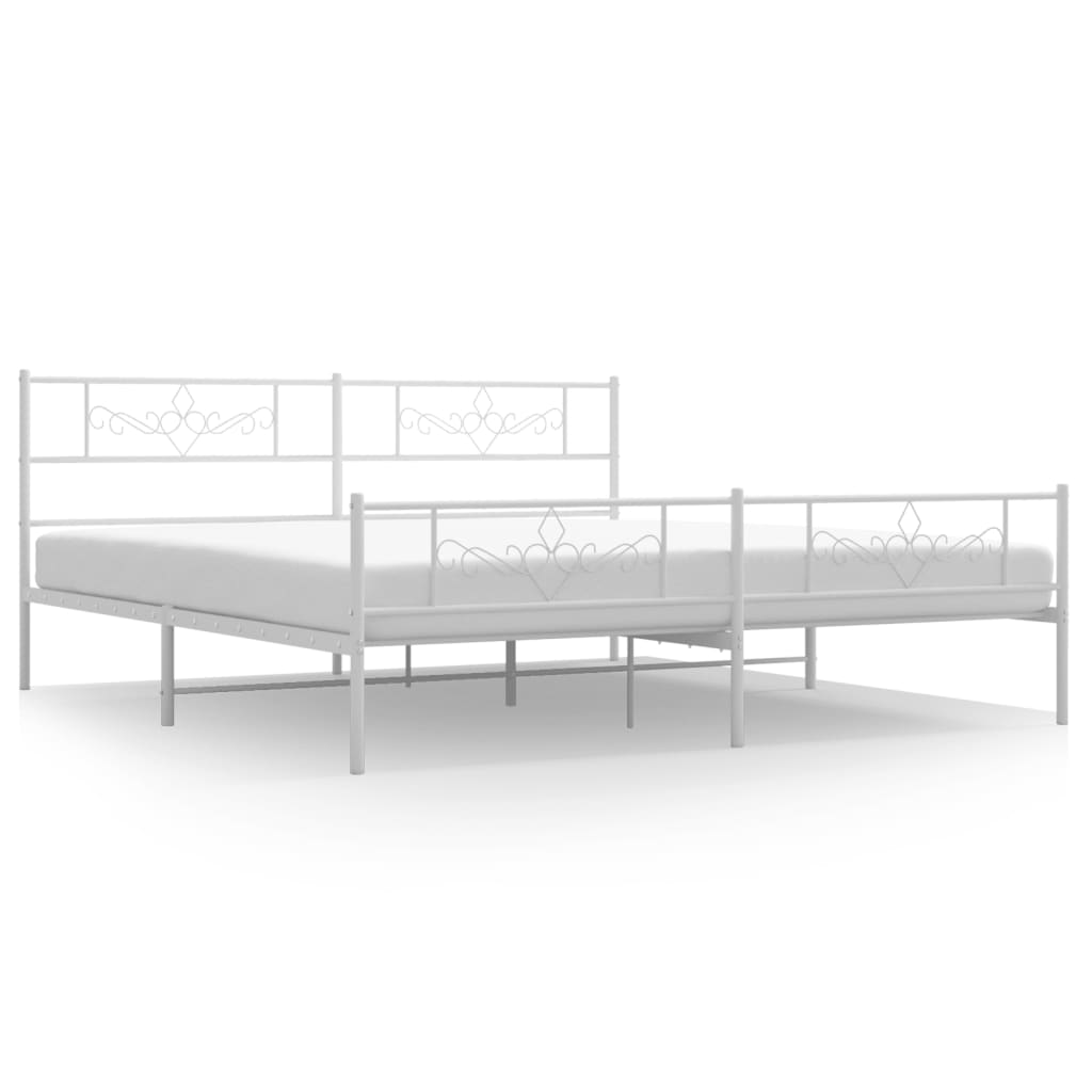 Estructura cama sin colchón con estribo metal blanco 183x213 cm vidaXL