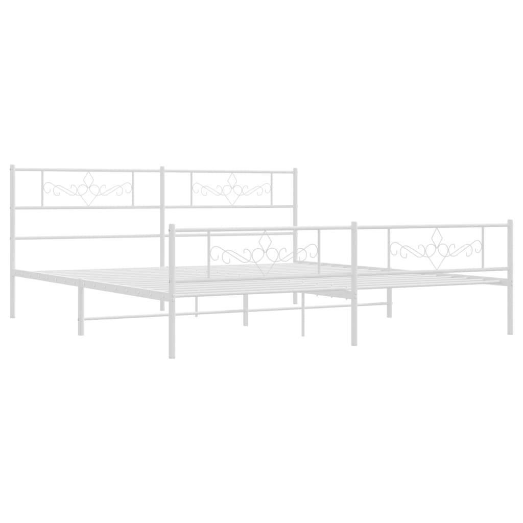 Estructura cama sin colchón con estribo metal blanco 183x213 cm vidaXL