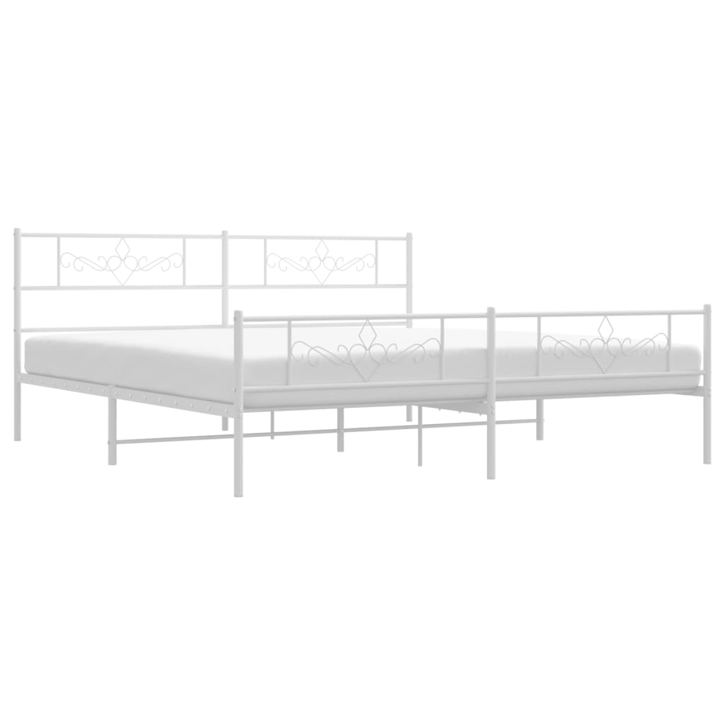 Estructura cama sin colchón con estribo metal blanco 183x213 cm vidaXL