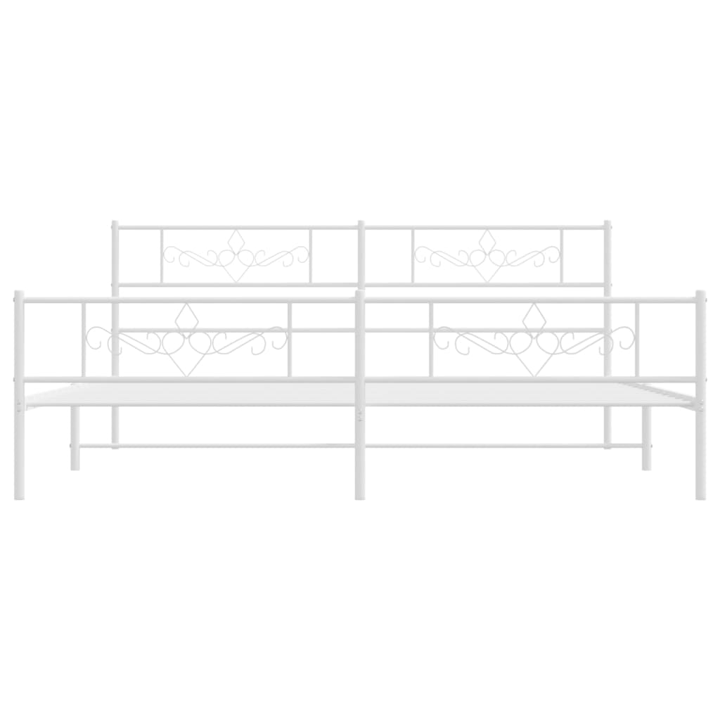 Estructura cama sin colchón con estribo metal blanco 183x213 cm vidaXL