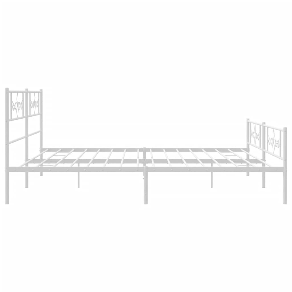 Estructura cama sin colchón con estribo metal blanco 183x213 cm vidaXL