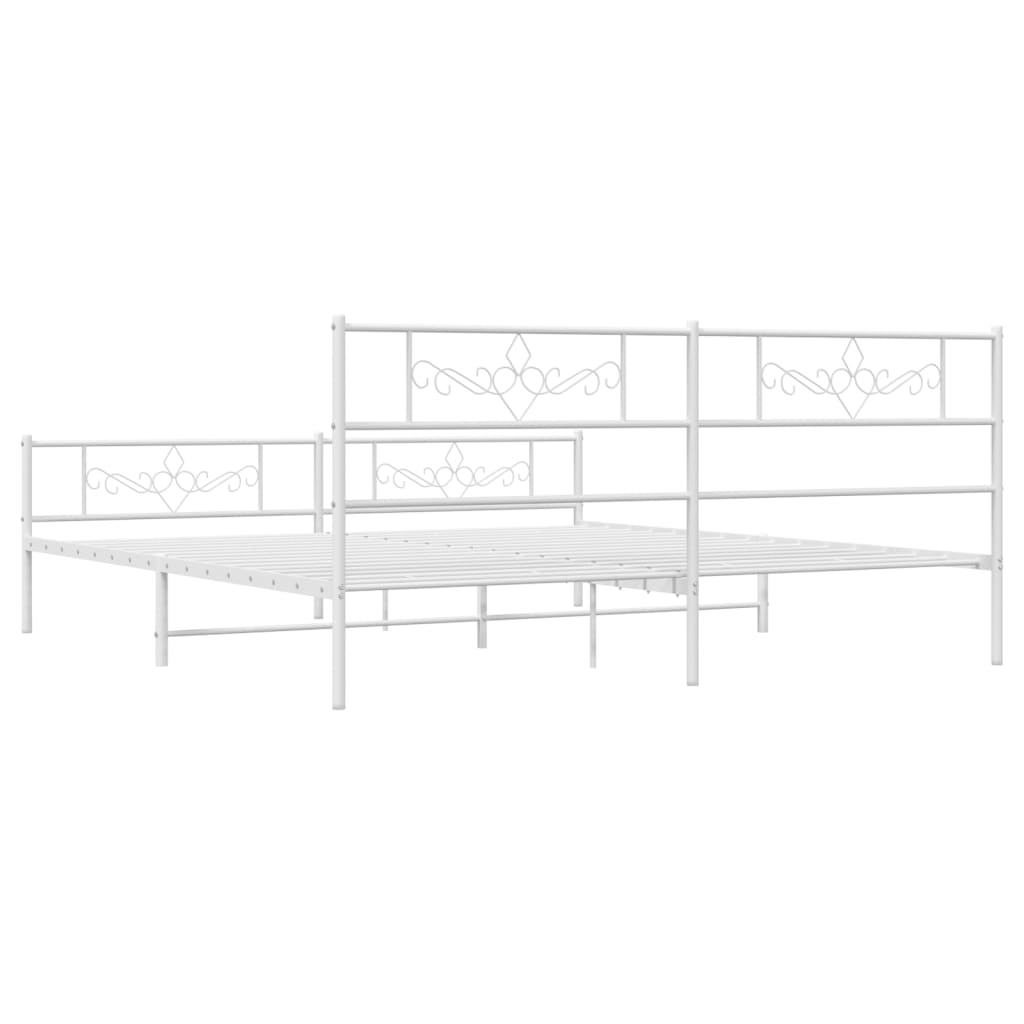 Estructura cama sin colchón con estribo metal blanco 183x213 cm vidaXL