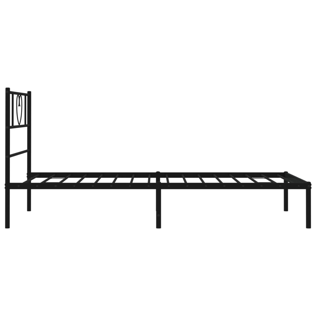 Estructura cama sin colchón con cabecero metal negro 100x190 cm vidaXL