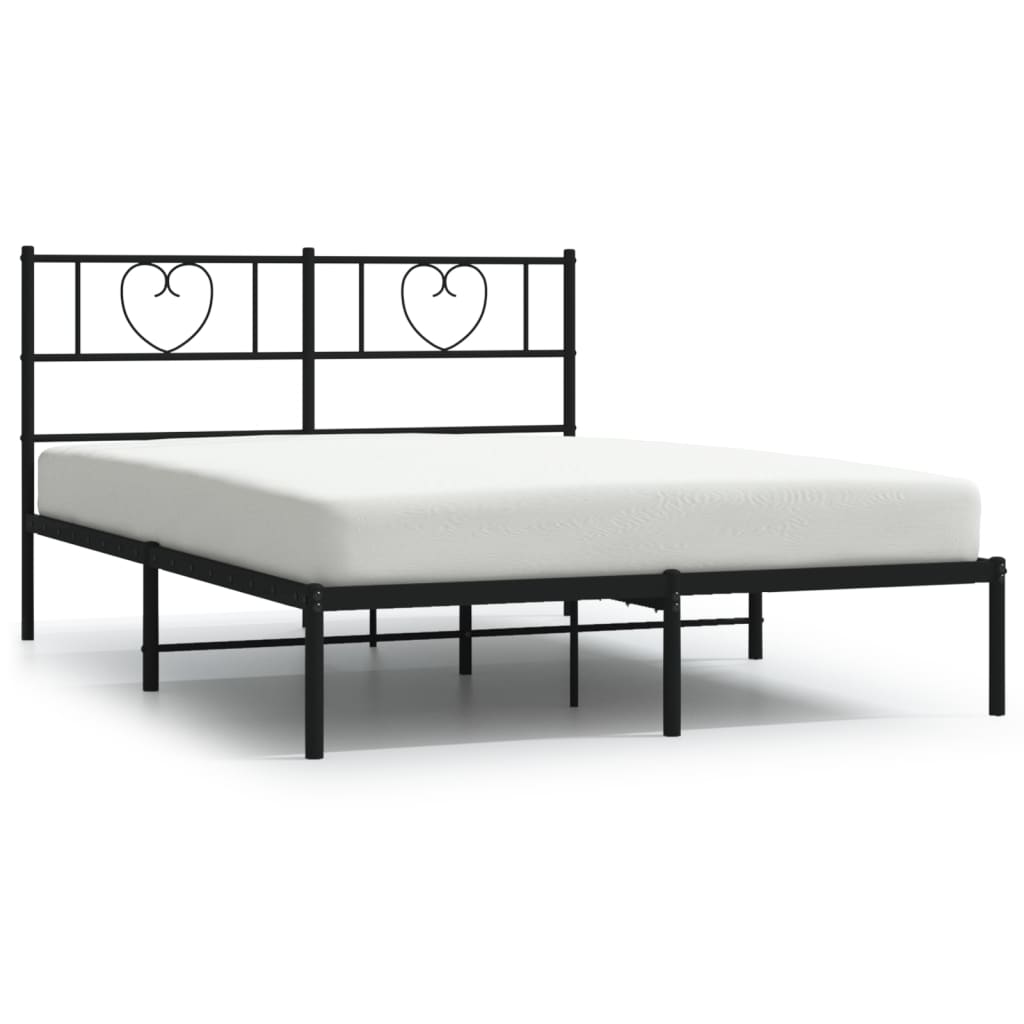 Estructura cama sin colchón con cabecero metal negro 120x190 cm vidaXL