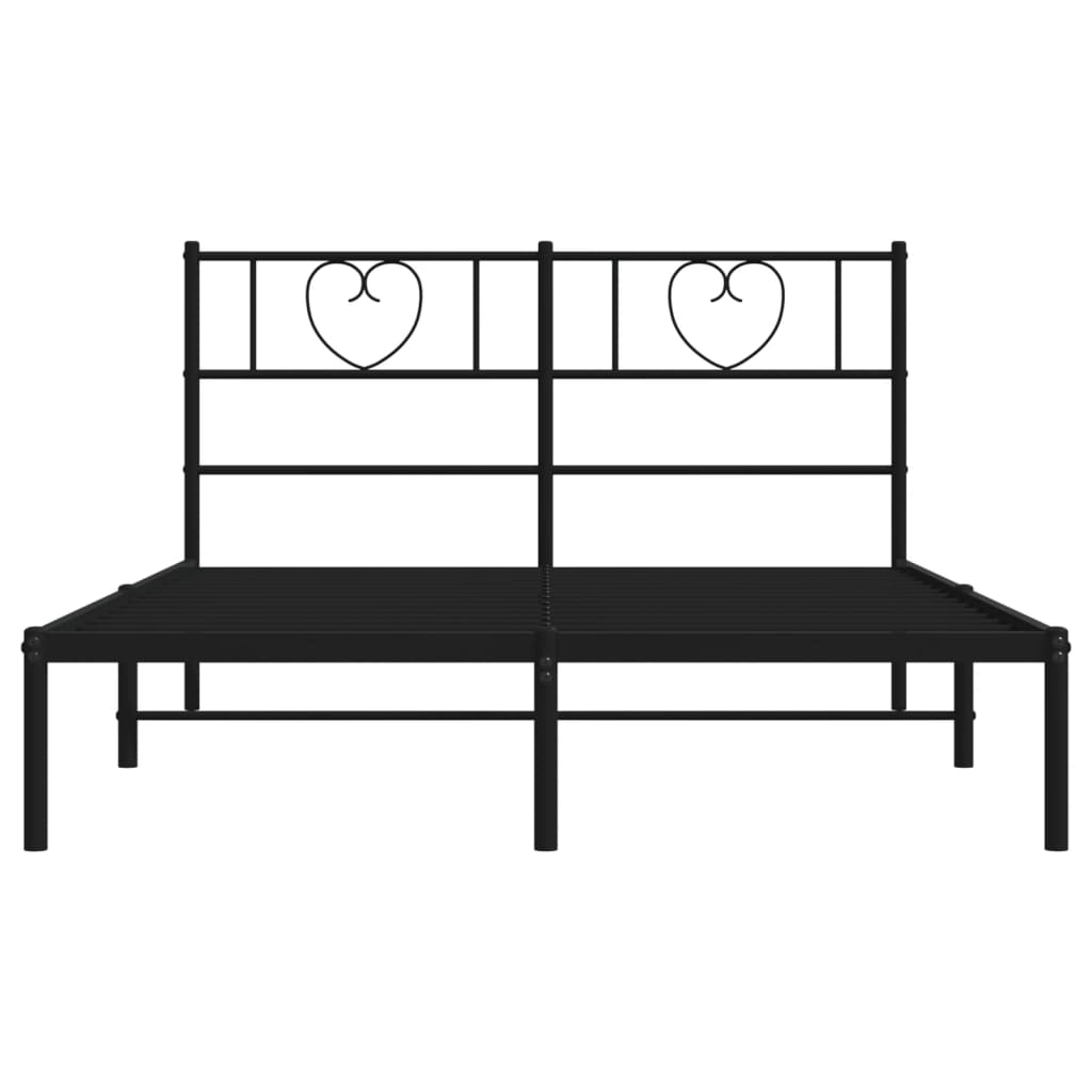 Estructura cama sin colchón con cabecero metal negro 120x190 cm vidaXL