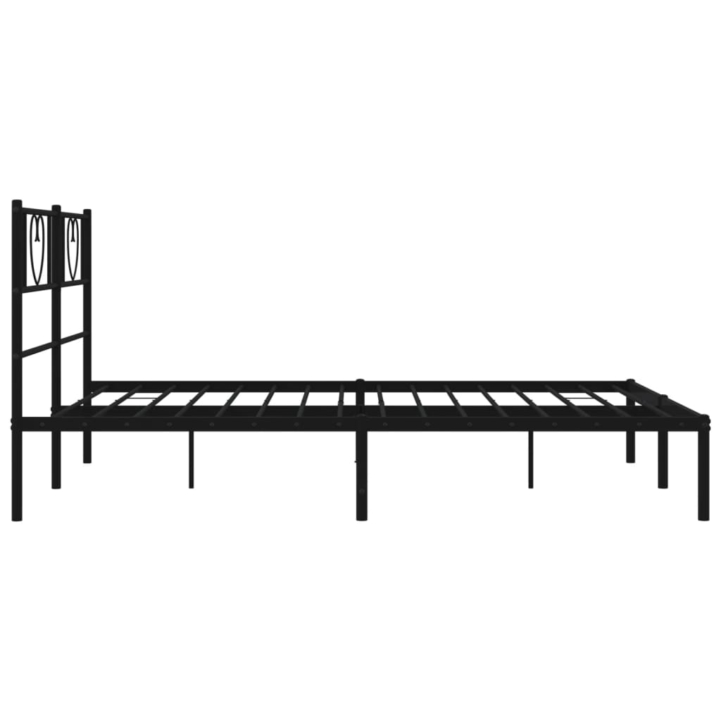 Estructura cama sin colchón con cabecero metal negro 120x190 cm vidaXL