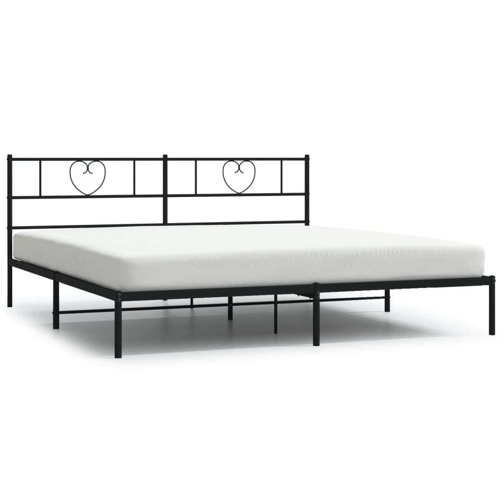 Estructura cama sin colchón con cabecero metal negro 193x203 cm vidaXL