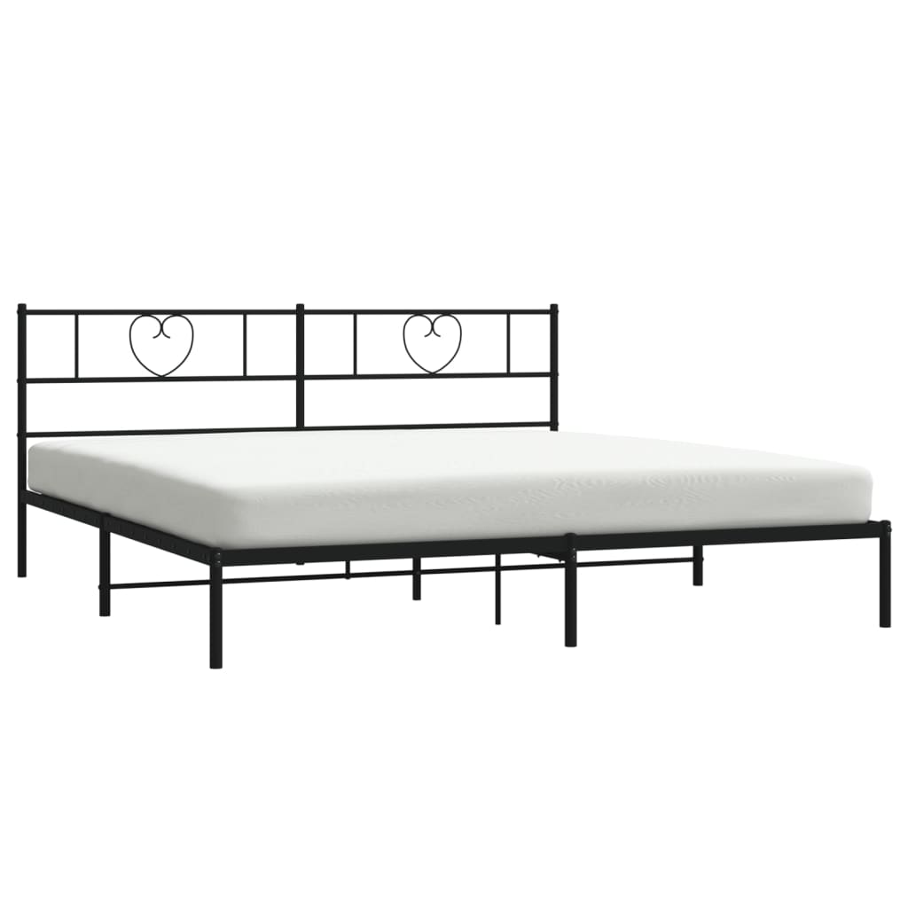 Estructura cama sin colchón con cabecero metal negro 193x203 cm vidaXL