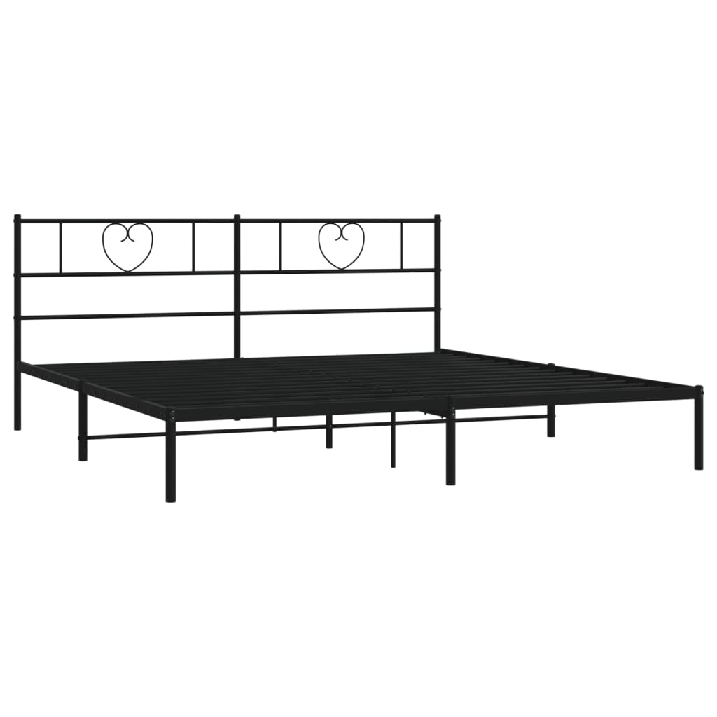 Estructura cama sin colchón con cabecero metal negro 193x203 cm vidaXL