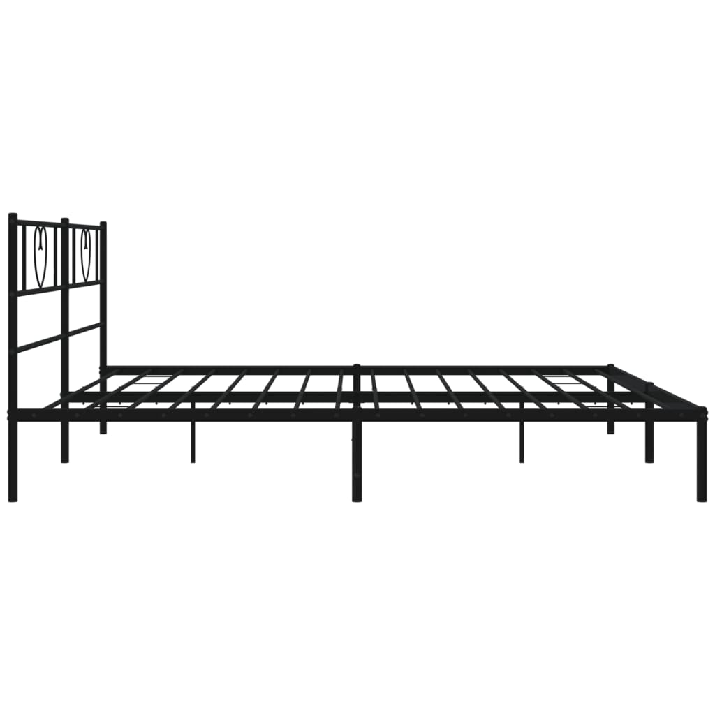 Estructura cama sin colchón con cabecero metal negro 193x203 cm vidaXL