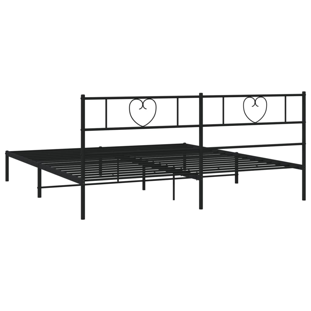 Estructura cama sin colchón con cabecero metal negro 193x203 cm vidaXL