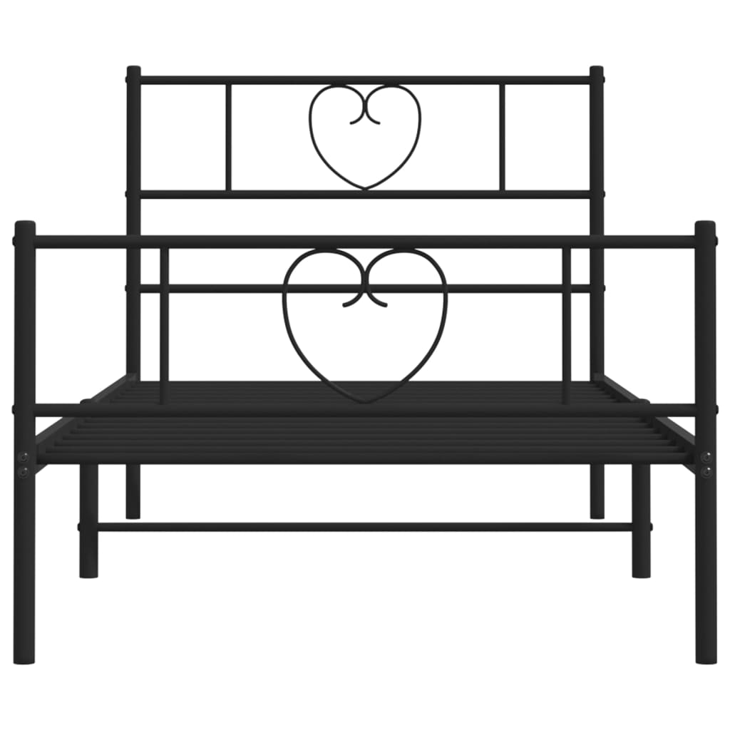 Estructura cama sin colchón con estribo metal negro 90x200 cm vidaXL