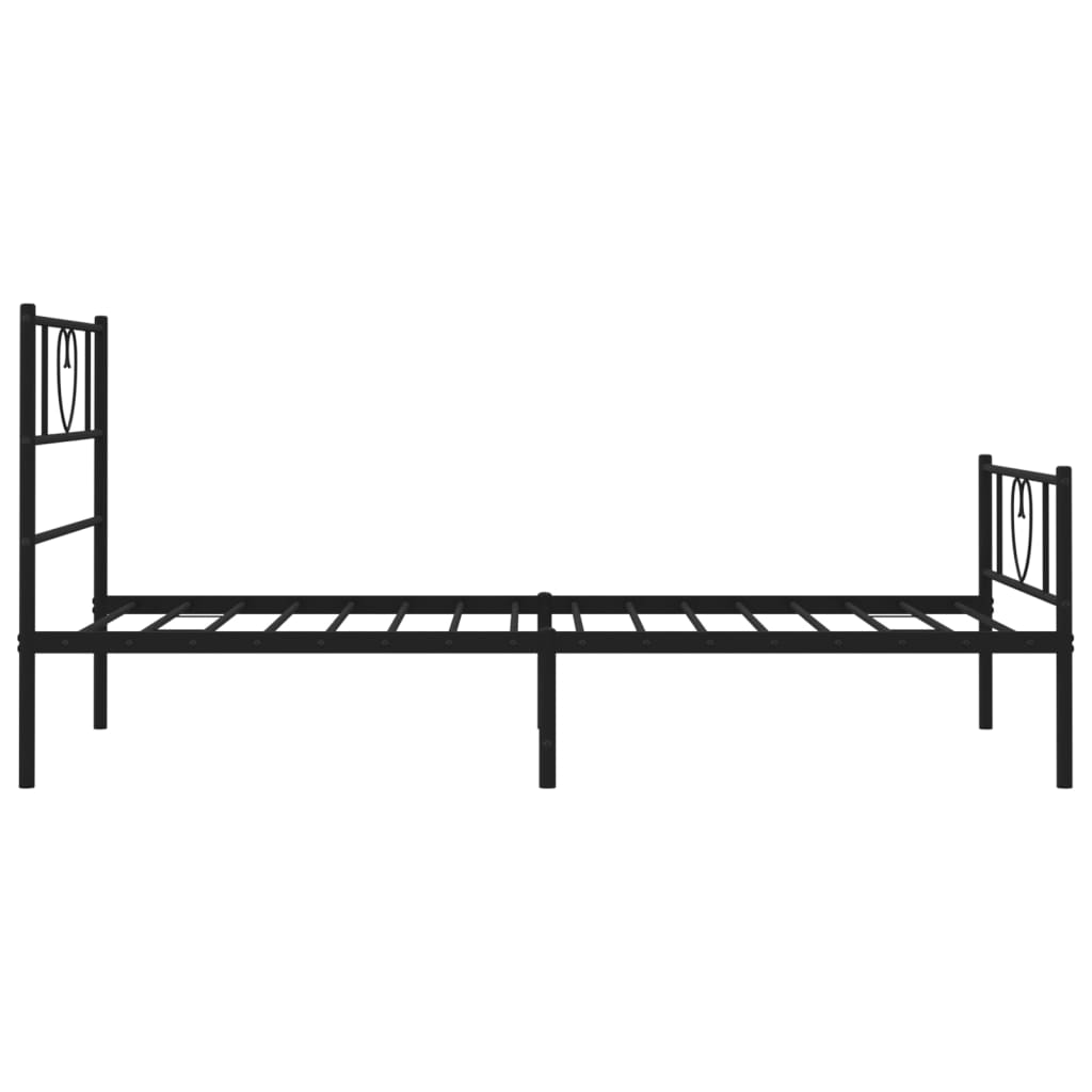 Estructura cama sin colchón con estribo metal negro 90x200 cm vidaXL