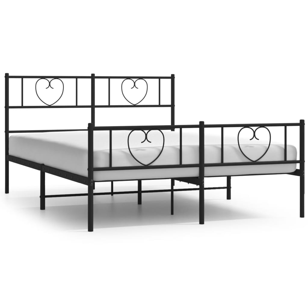 Estructura cama sin colchón con estribo metal negro 140x190 cm vidaXL