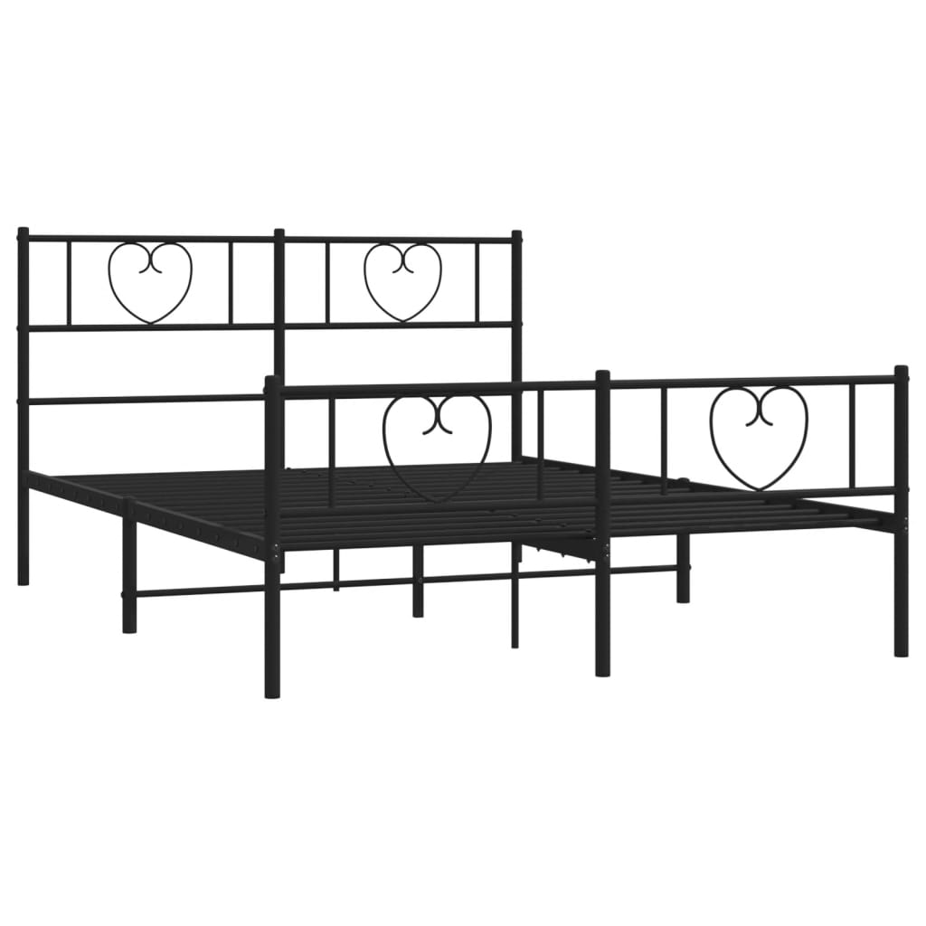 Estructura cama sin colchón con estribo metal negro 140x190 cm vidaXL