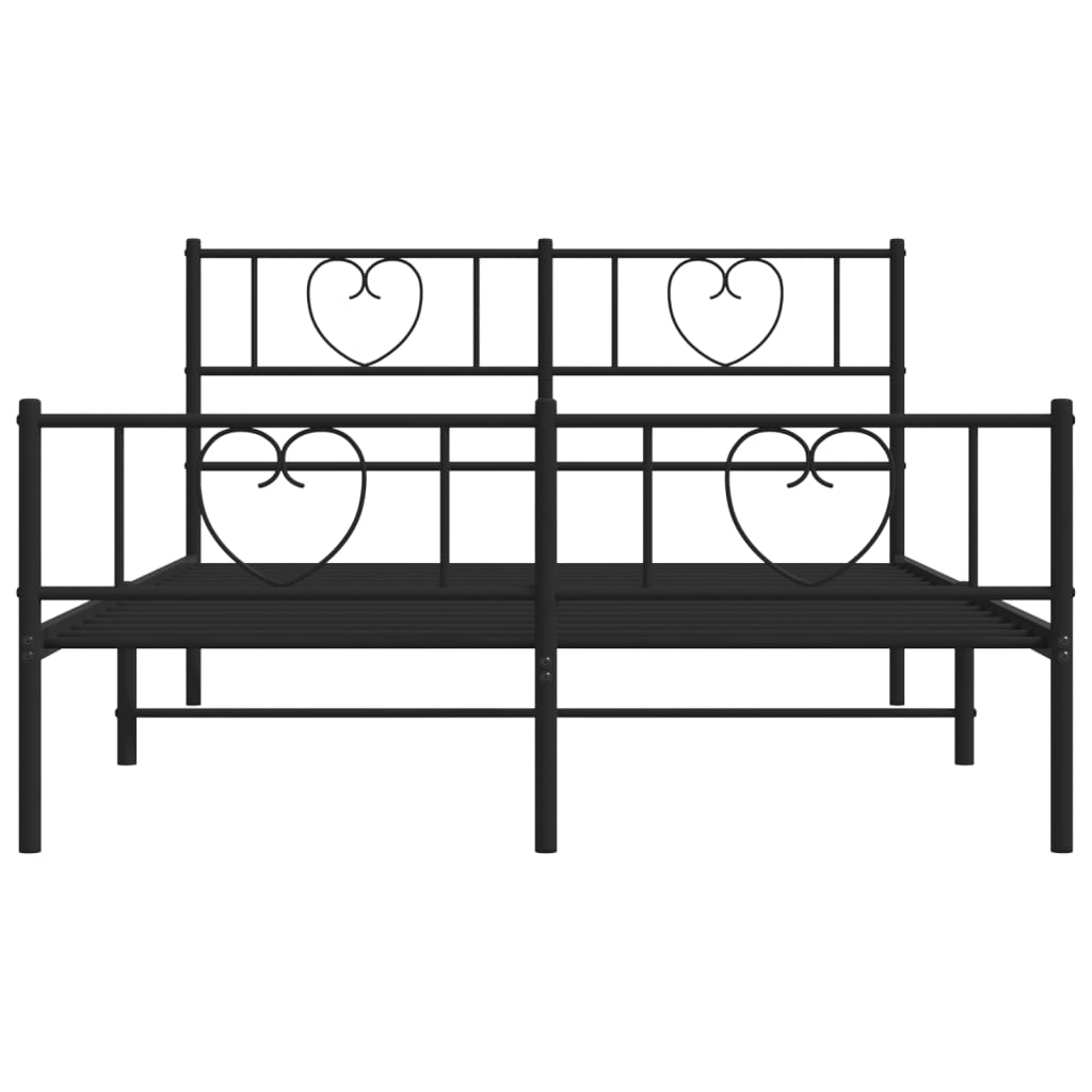 Estructura cama sin colchón con estribo metal negro 140x190 cm vidaXL