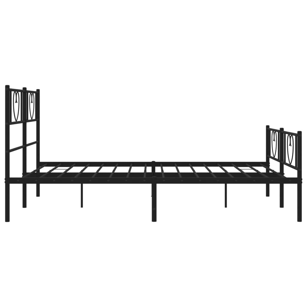 Estructura cama sin colchón con estribo metal negro 140x190 cm vidaXL