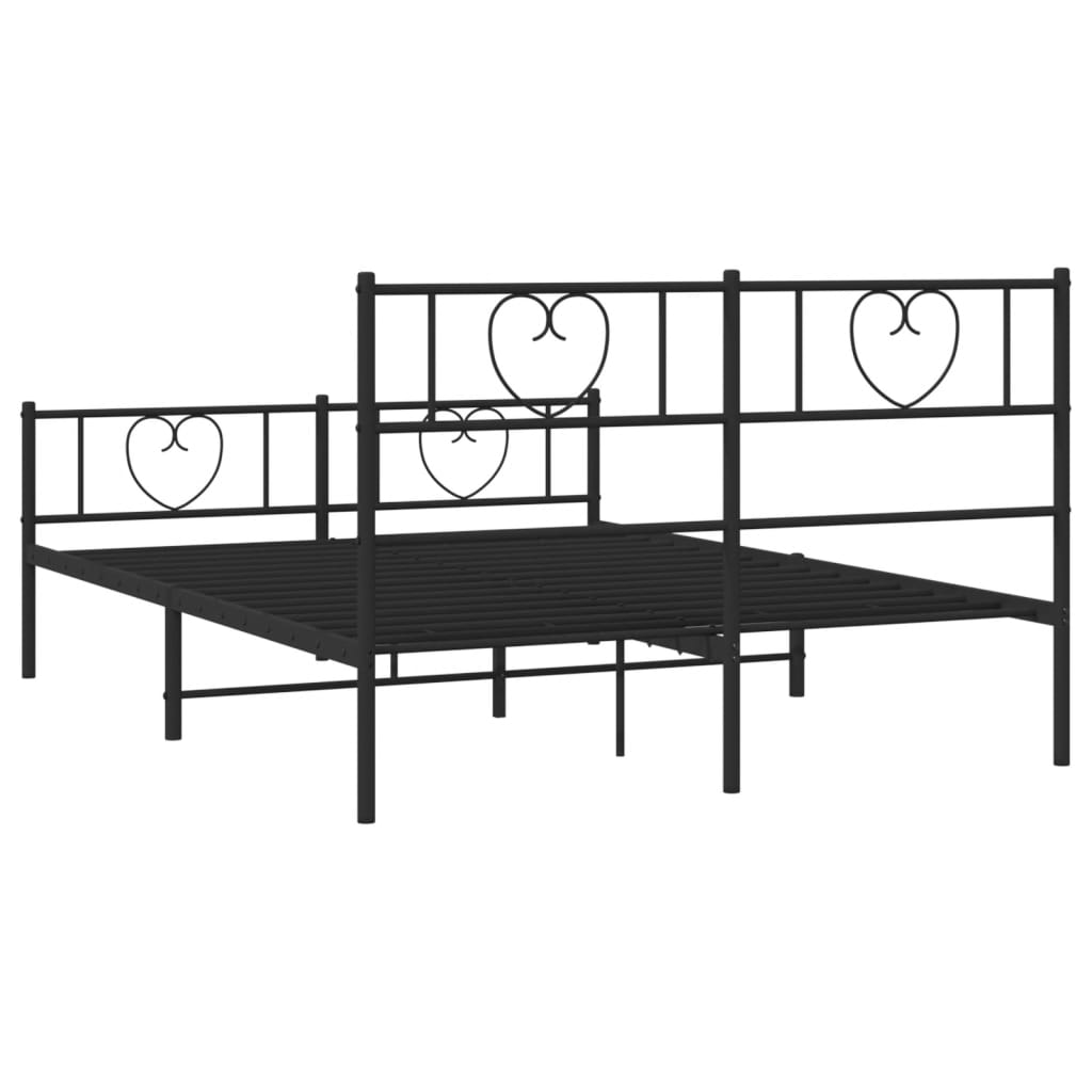 Estructura cama sin colchón con estribo metal negro 140x190 cm vidaXL