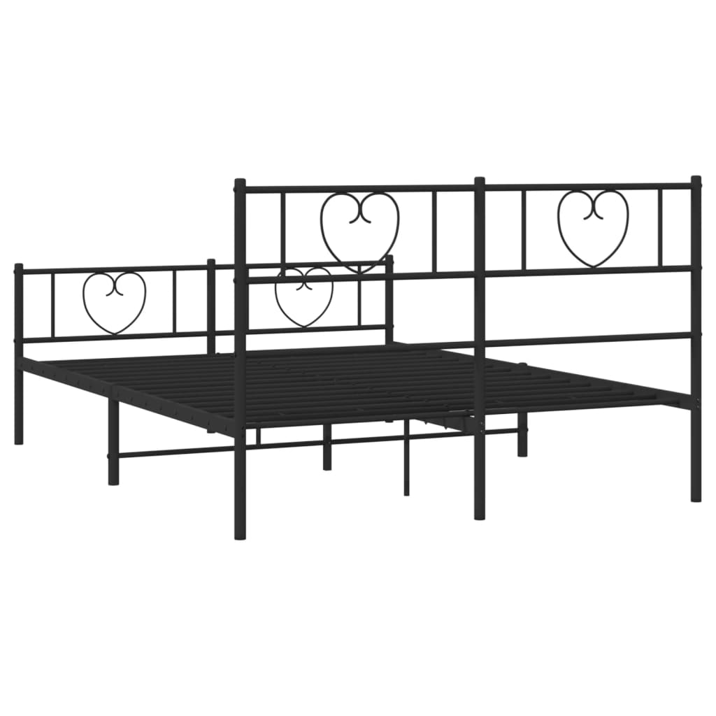 Estructura cama sin colchón con estribo metal negro 150x200 cm vidaXL