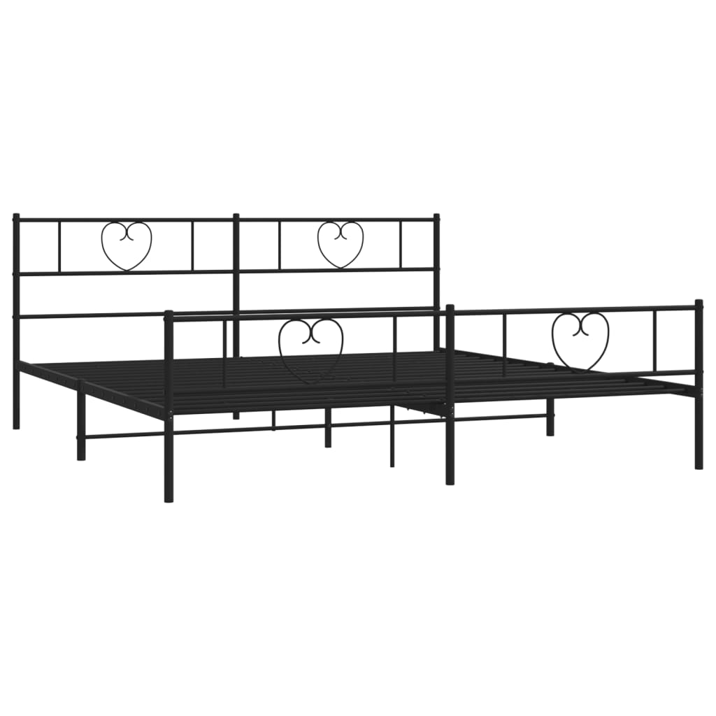 Estructura cama sin colchón con estribo metal negro 200x200 cm vidaXL