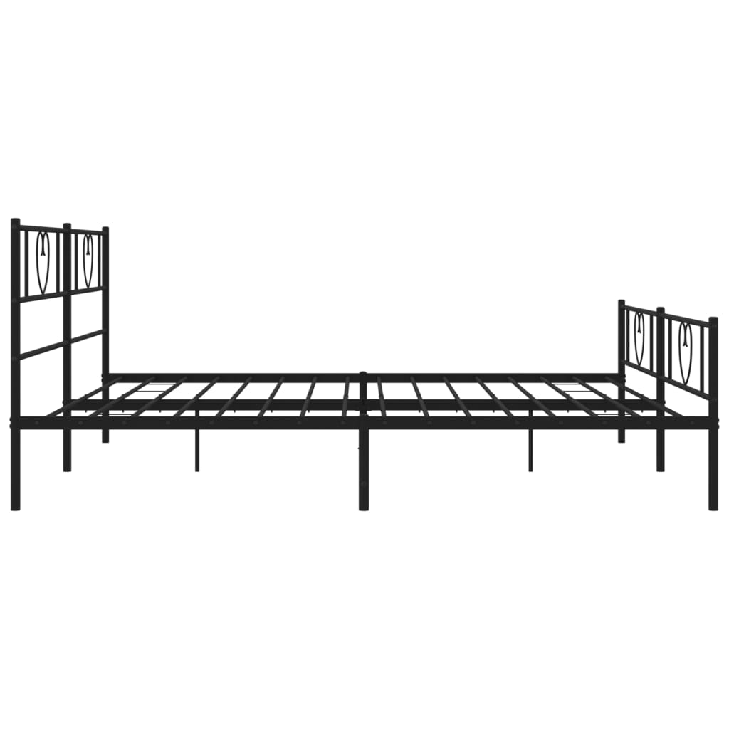 Estructura cama sin colchón con estribo metal negro 200x200 cm vidaXL