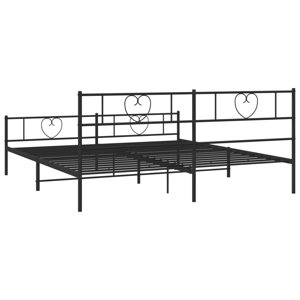 Estructura cama sin colchón con estribo metal negro 200x200 cm vidaXL