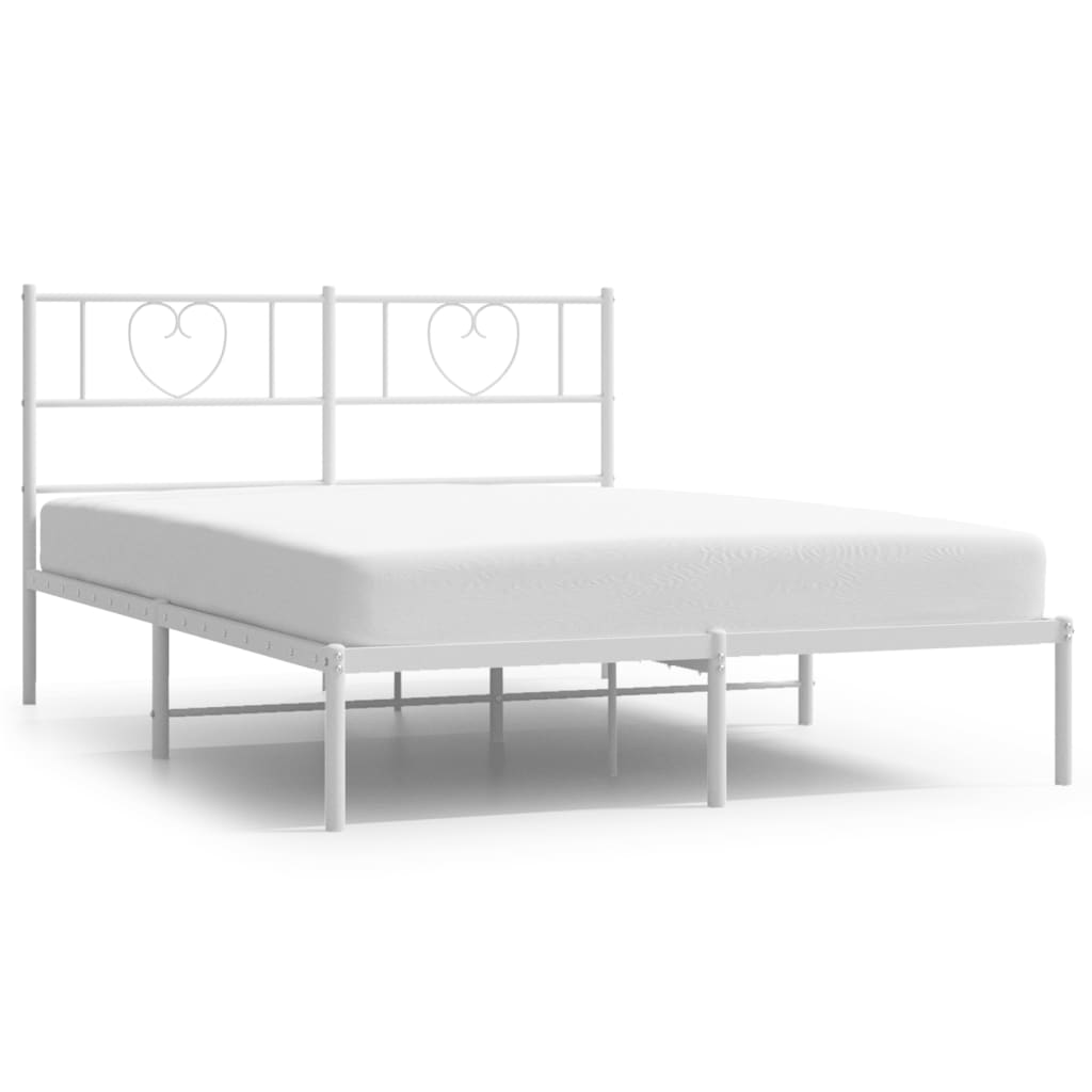 Estructura cama sin colchón con cabecero metal blanco 120x200cm vidaXL